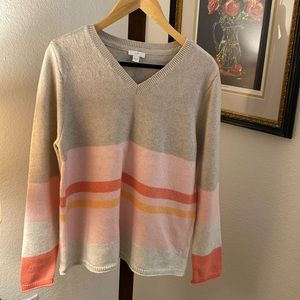 Jjill V-neck Sweater size M Peach/Multi